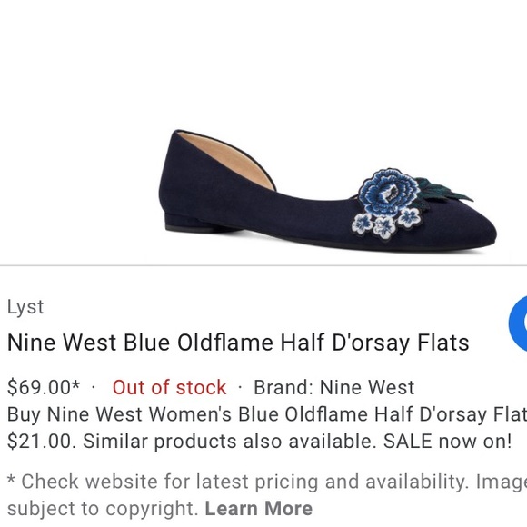 Navy blue d’ orsay flats - Picture 1 of 2